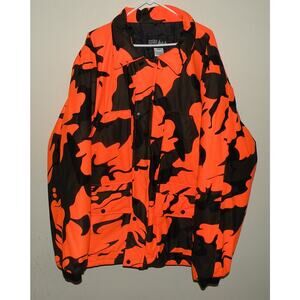 WFS Element Gear Men’s 3XL Insulated Zipper Hunting Coat Blaze Orange Camouflage